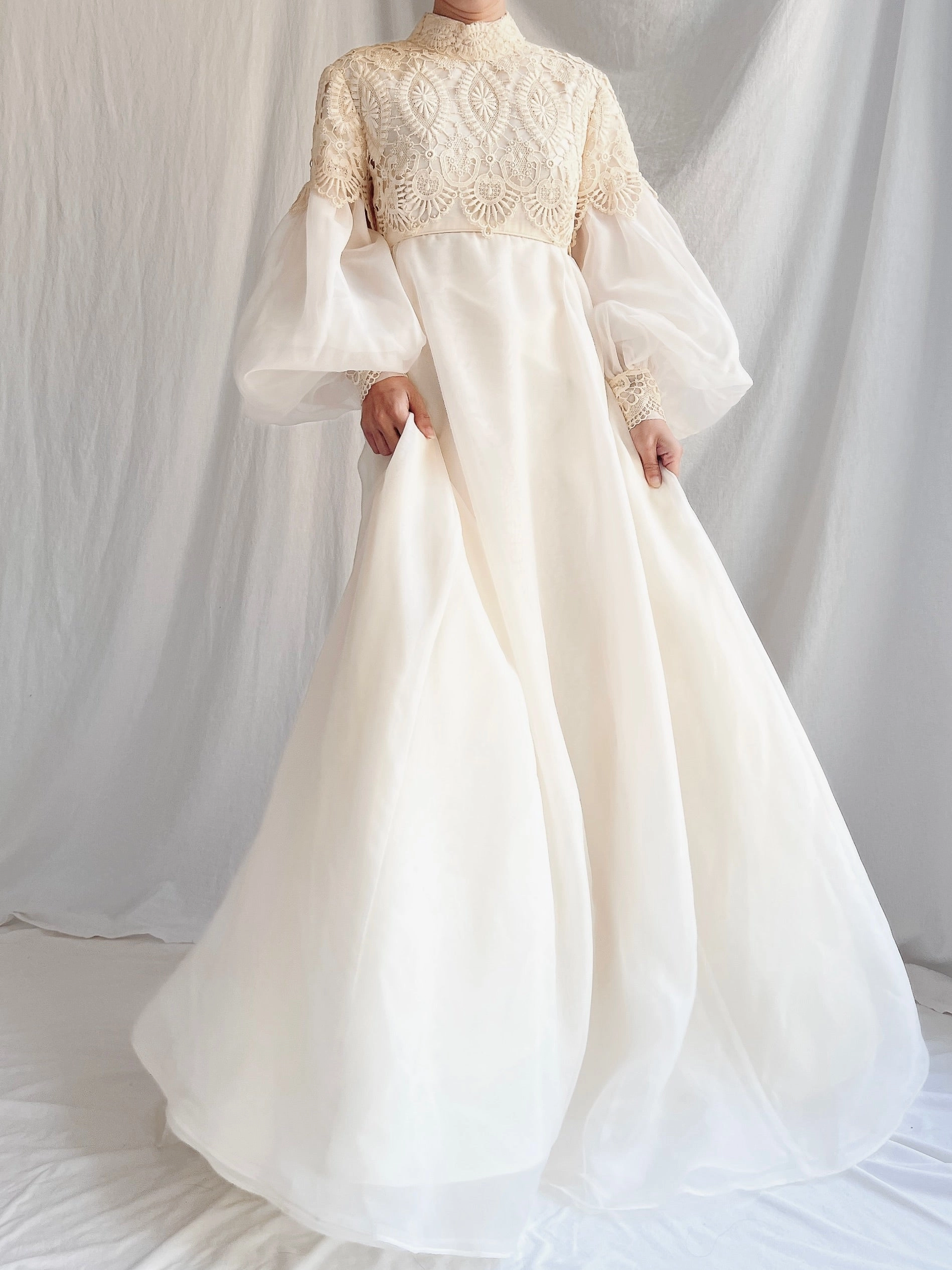 1960s Puff Sleeve Gown - S
