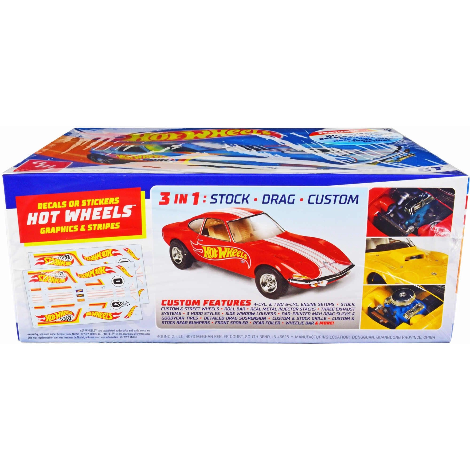 AMT 1/25 Scale Model Kit - Skill 2 Hot Wheels Opel GT 3-in-1 Plastic with Roll Bar