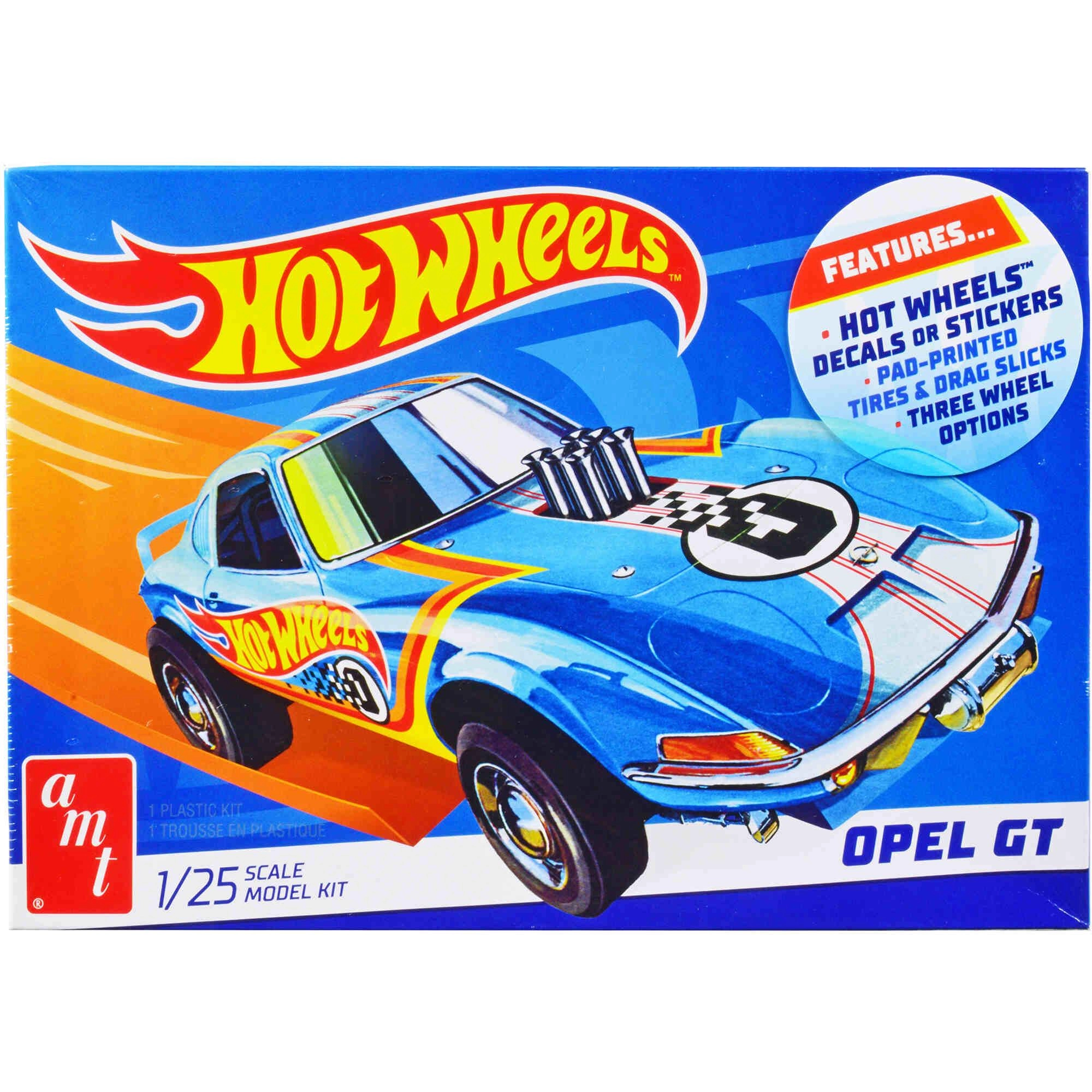 AMT 1/25 Scale Model Kit - Skill 2 Hot Wheels Opel GT 3-in-1 Plastic with Roll Bar