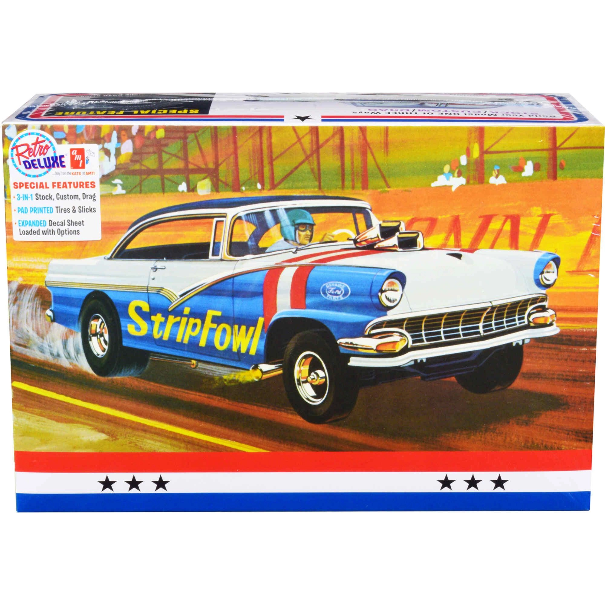 AMT Model Kit - Skill 2 1956 Ford Victoria Hardtop 3 in 1 of 1/25 Scale Plastic