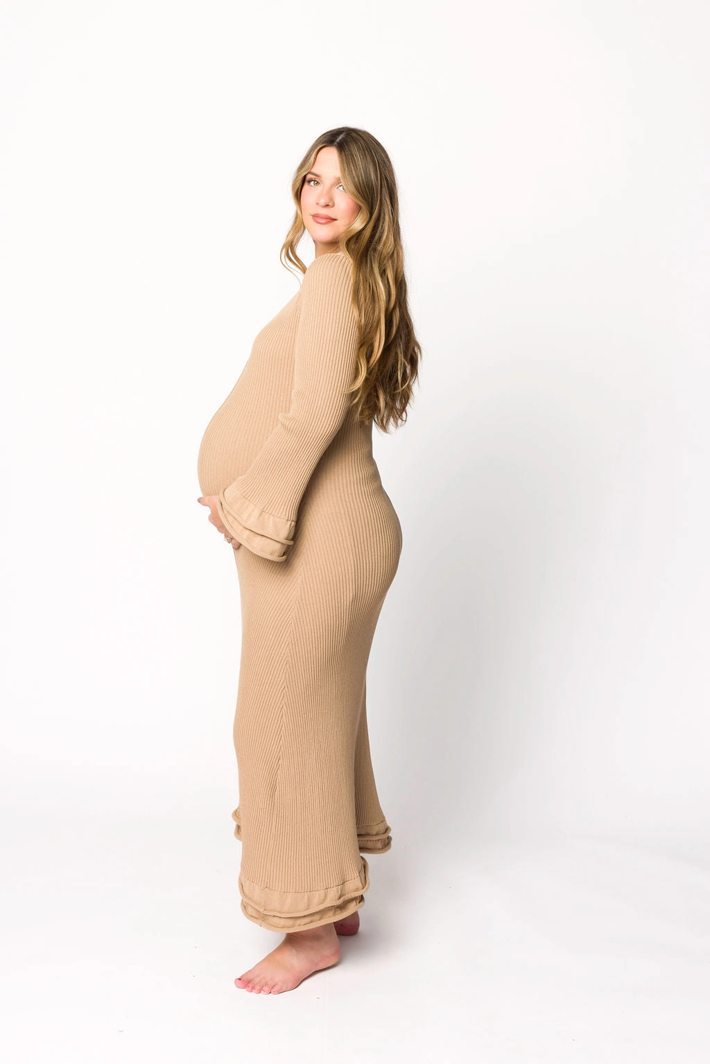Arlet Dress in Taupe - Bump Friendly