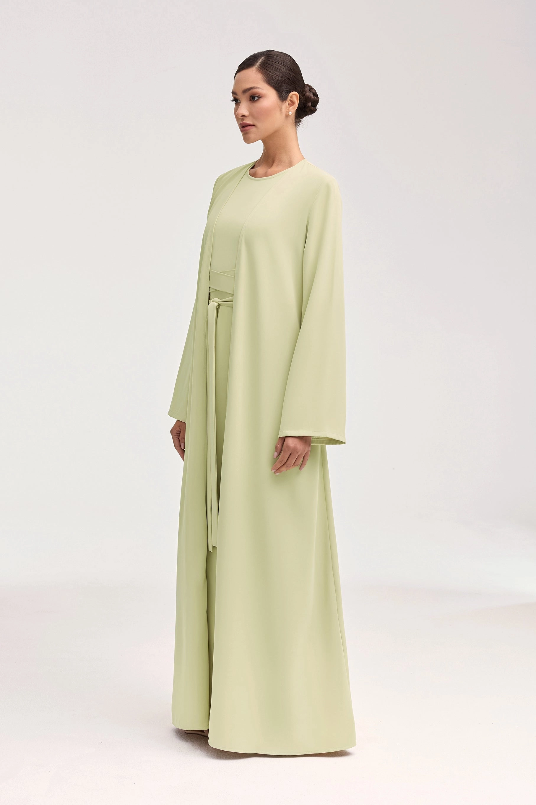 Asalah Open Abaya - Pistachio