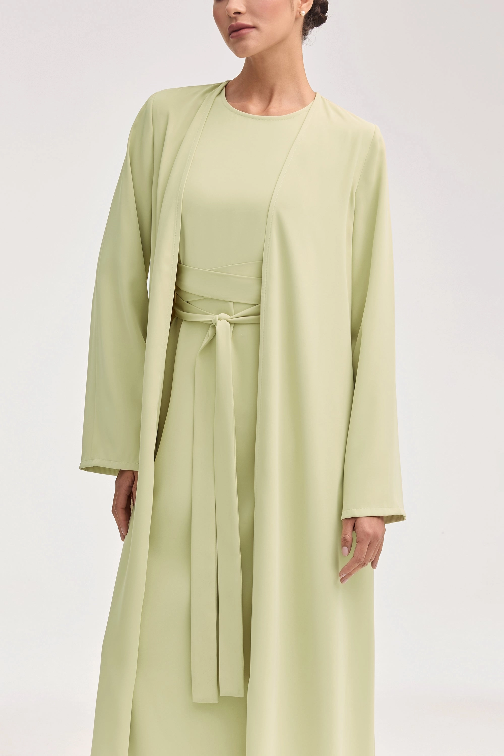 Asalah Open Abaya - Pistachio