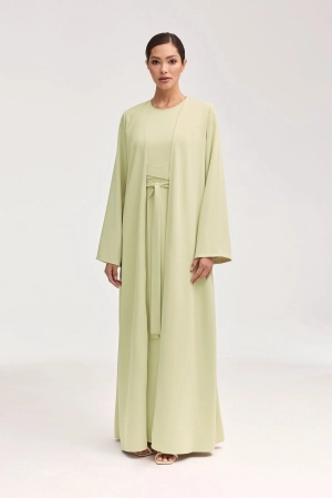 Asalah Open Abaya - Pistachio