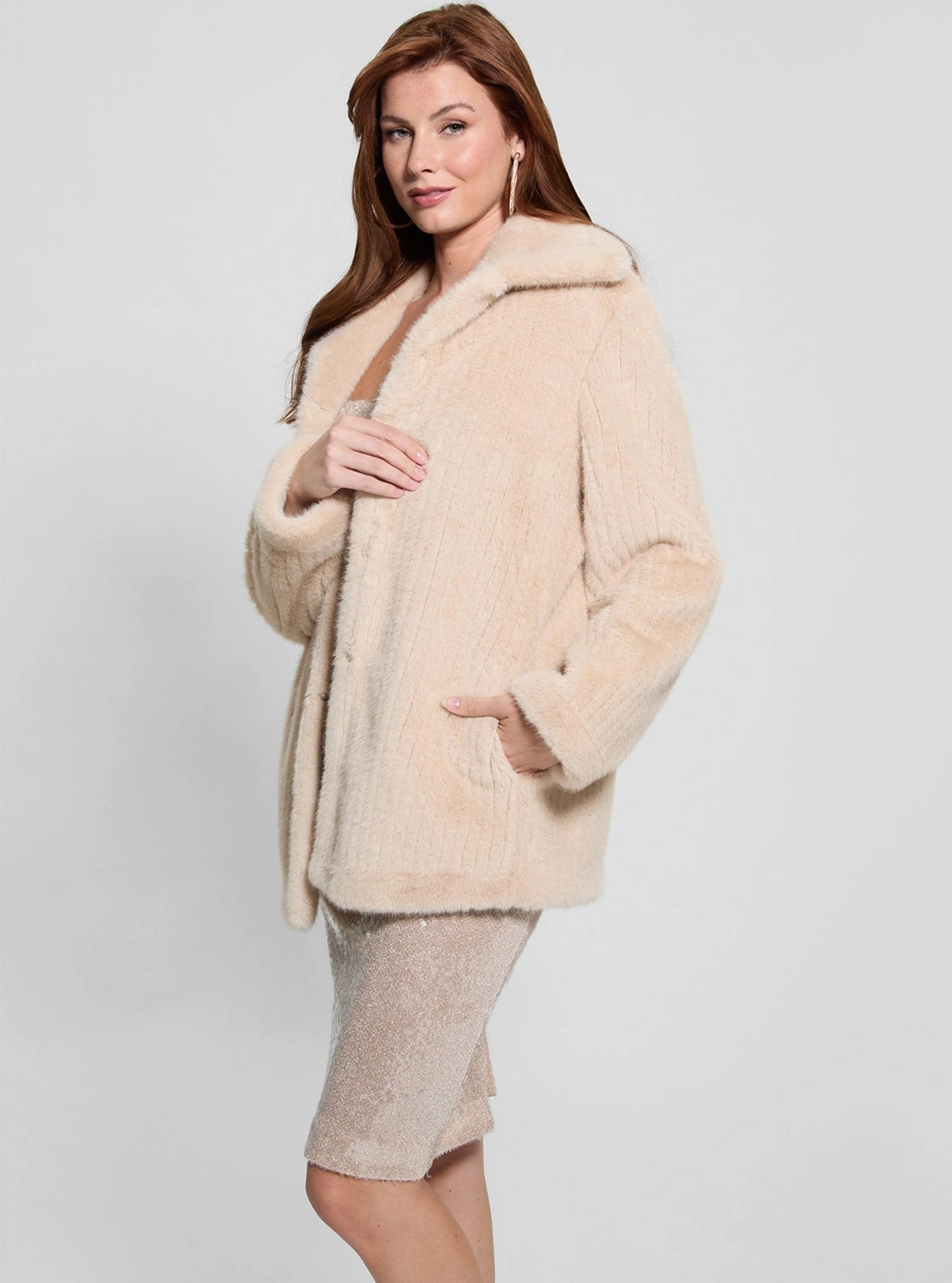 Beige Francesca Faux Fur Coat