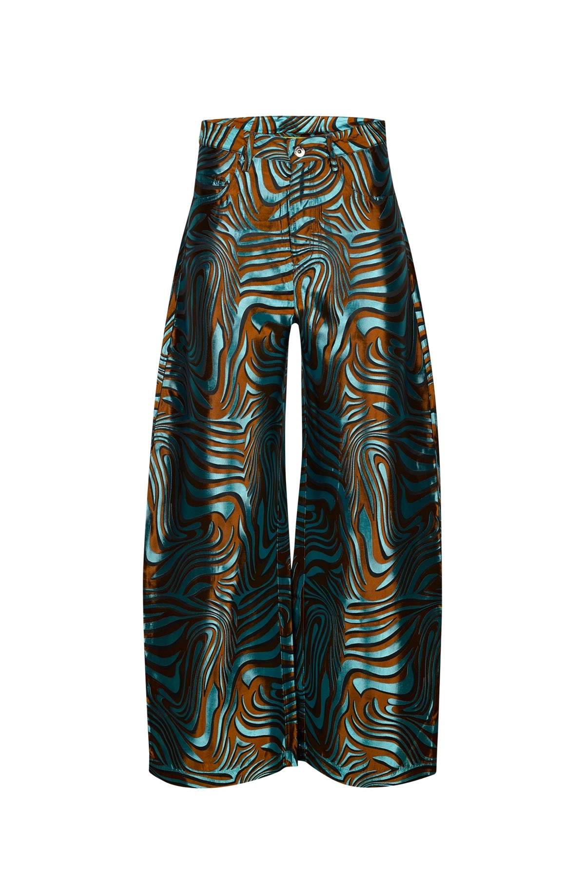 BLUE ZEBRA BROCADE BOYFRIEND TROUSERS