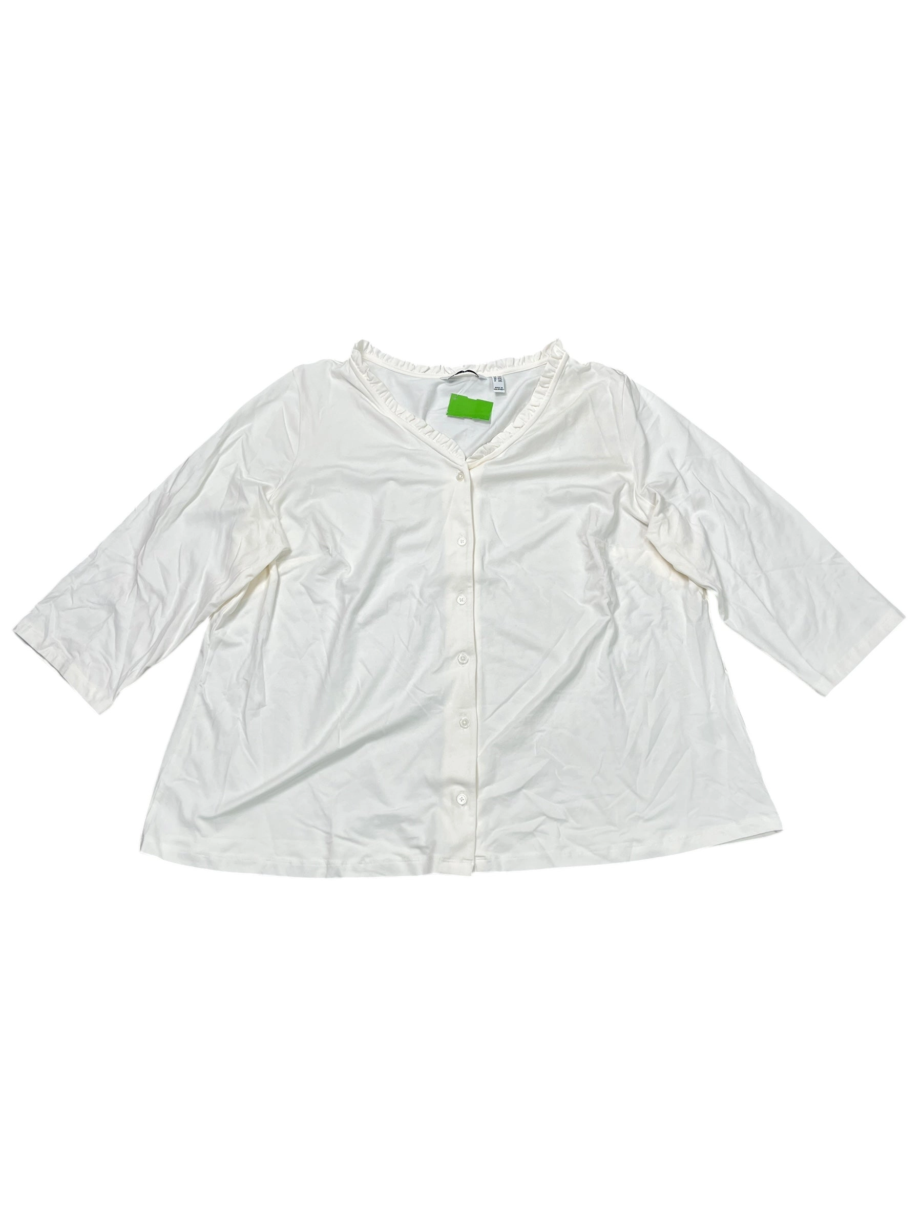 Cardigan By Isaac Mizrahi Live Qvc In White, Size:2X