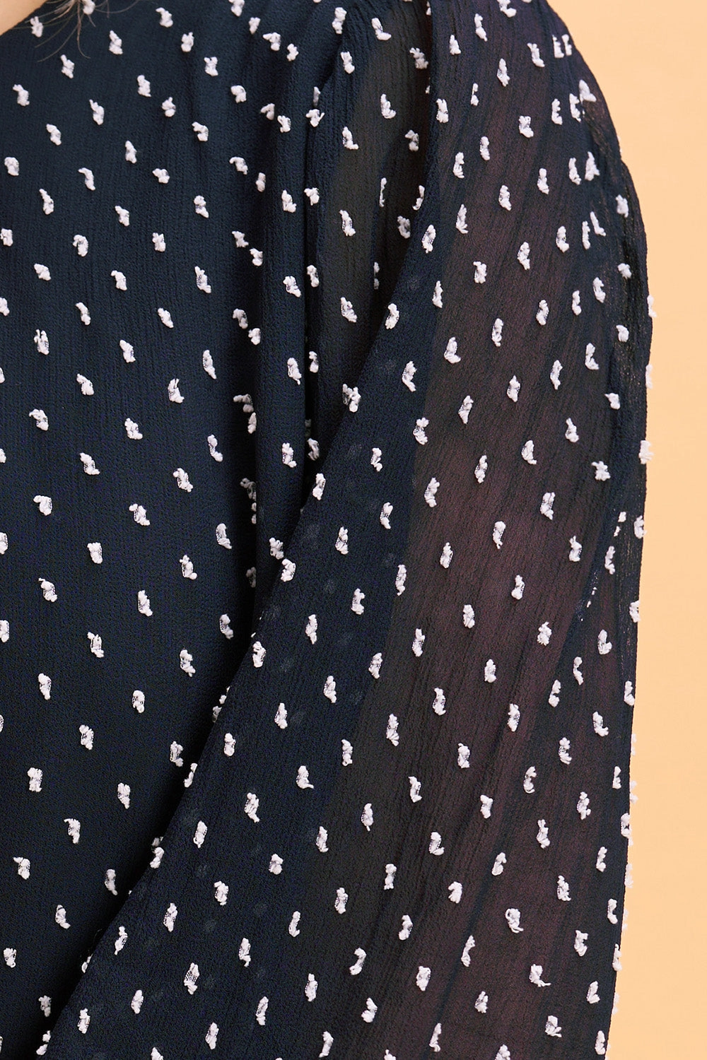 Crinkle Spot Blouse - White Spot Ink