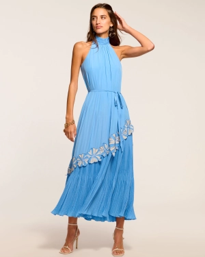 Eleah Embellished High Neck Maxi Dress