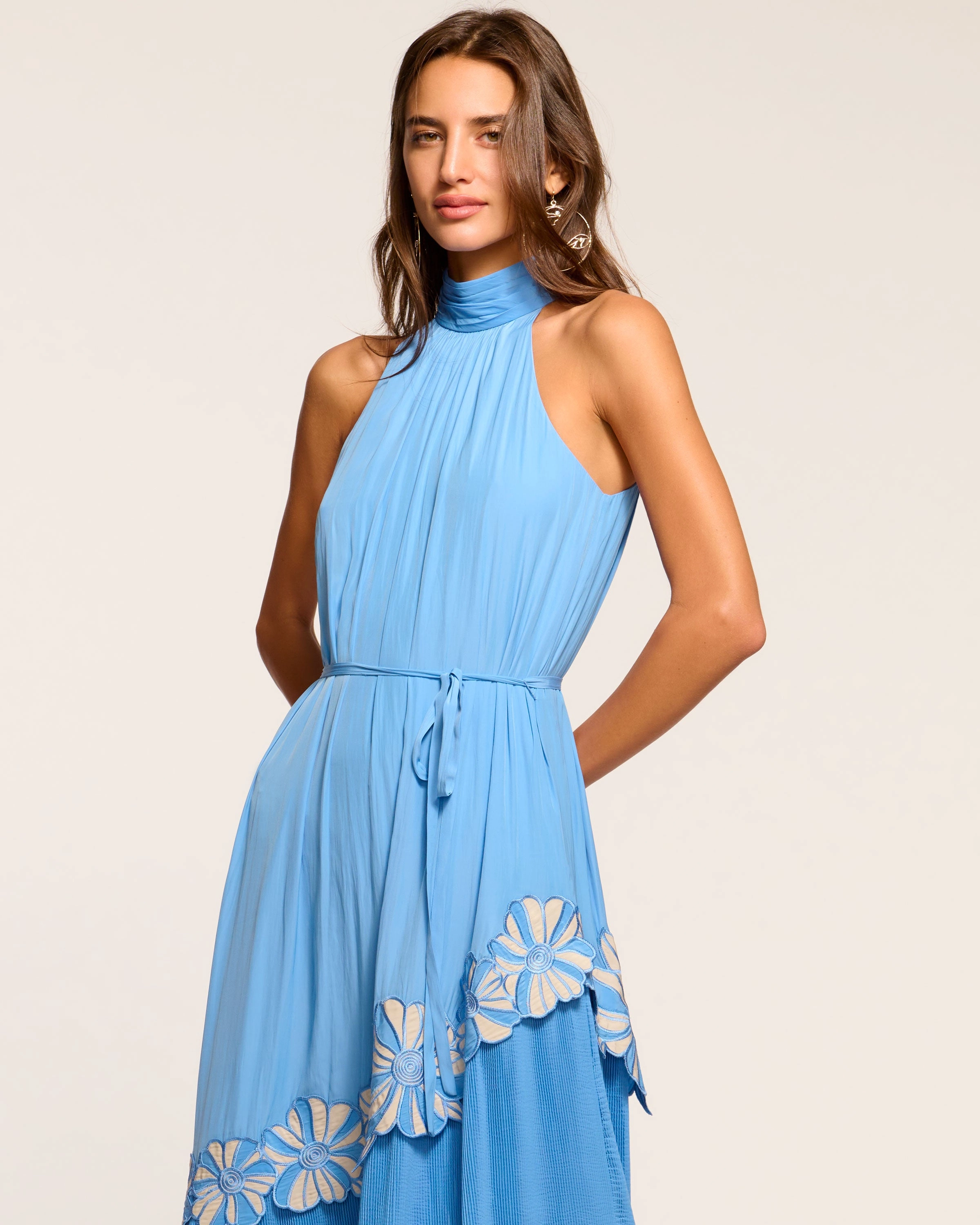Eleah Embellished High Neck Maxi Dress