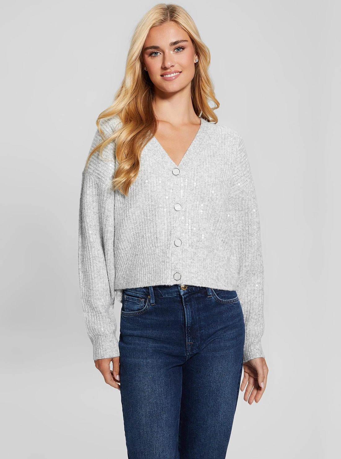 Grey Riley Sequins Knit Jumper