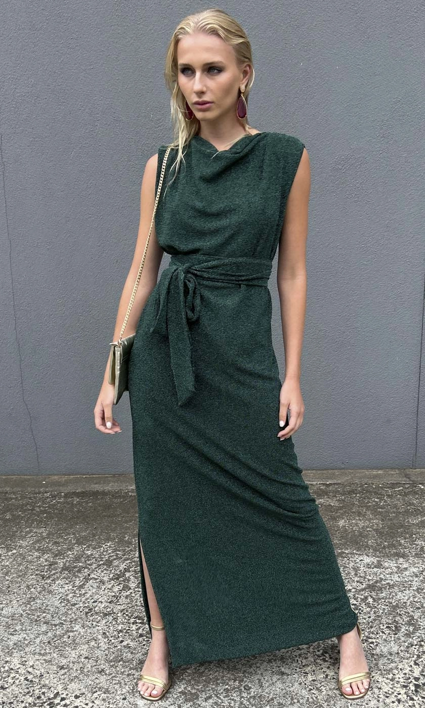HOSS Cowl Maxi Dress - Emerald Green