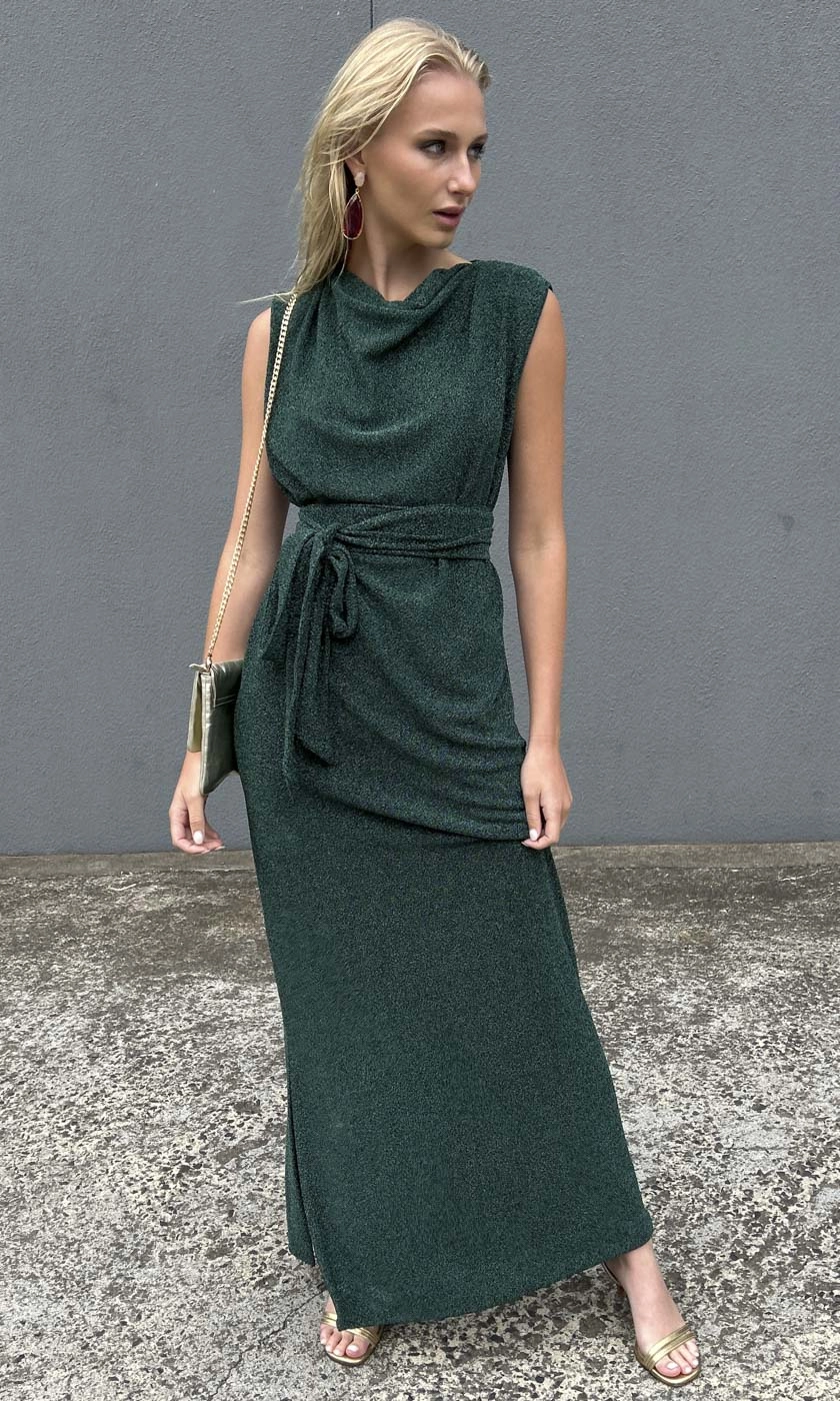 HOSS Cowl Maxi Dress - Emerald Green