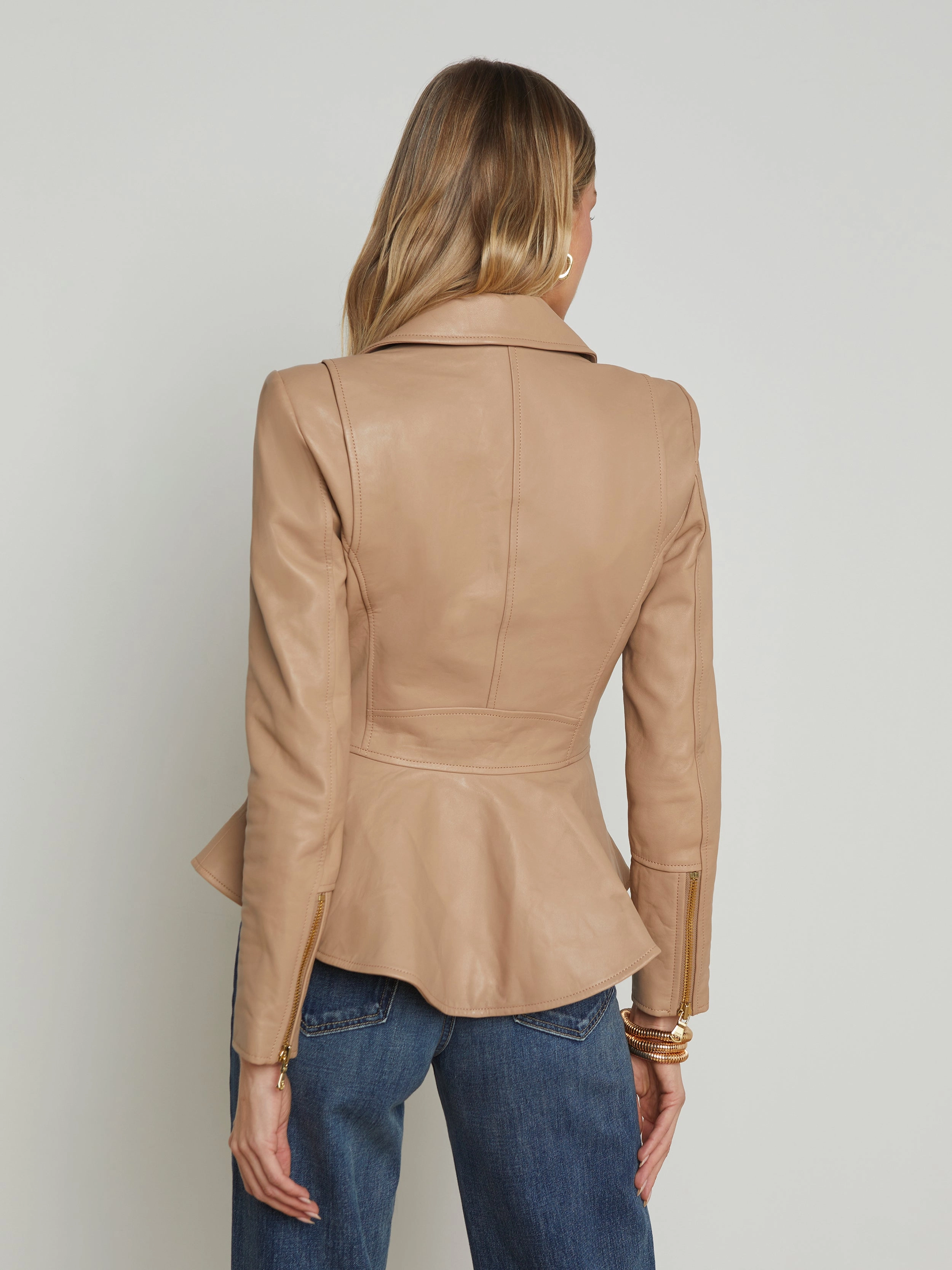 Lyric Leather Peplum Jacket