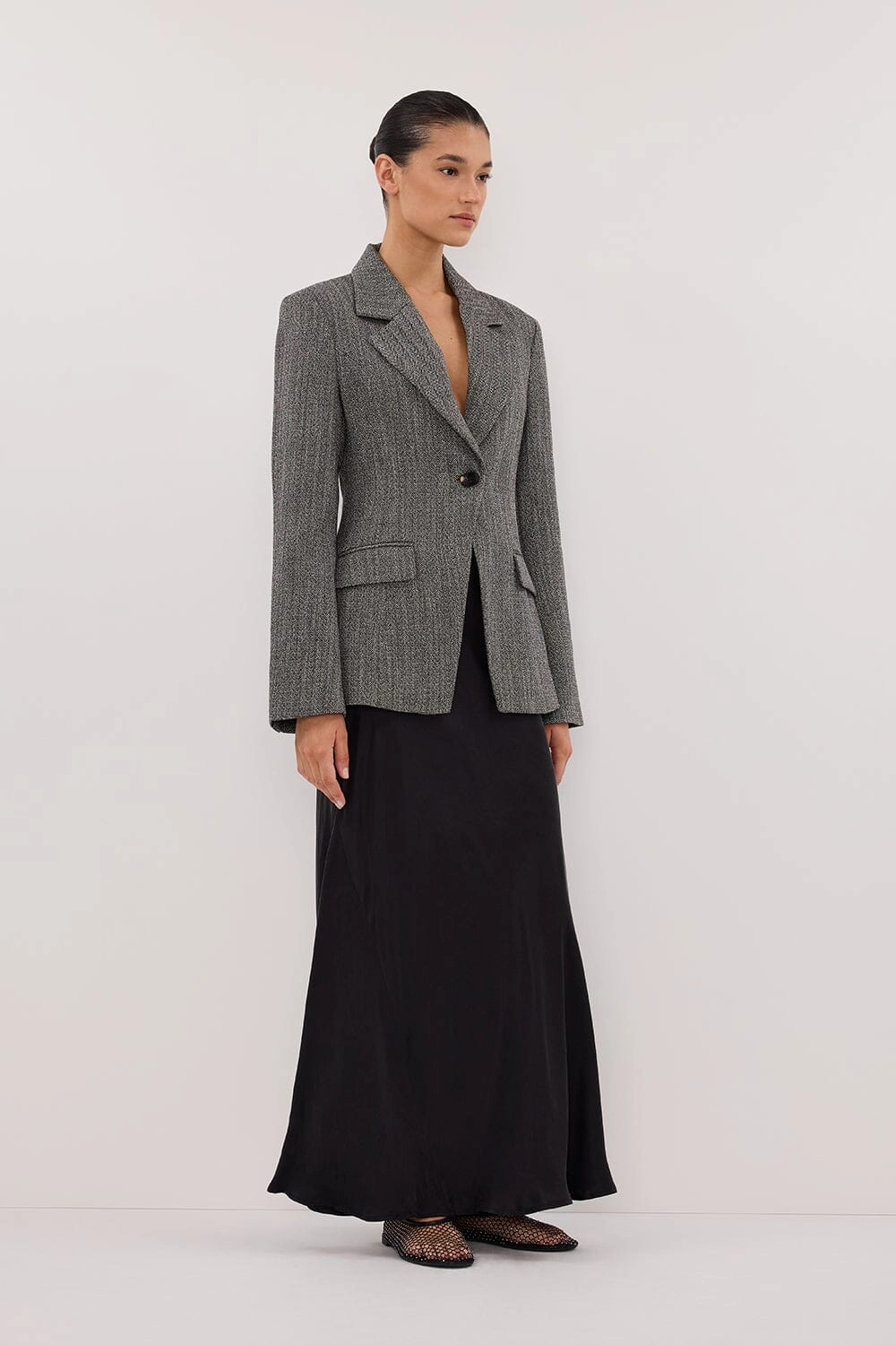 MERRITT CHARCOAL CINCHED BLAZER