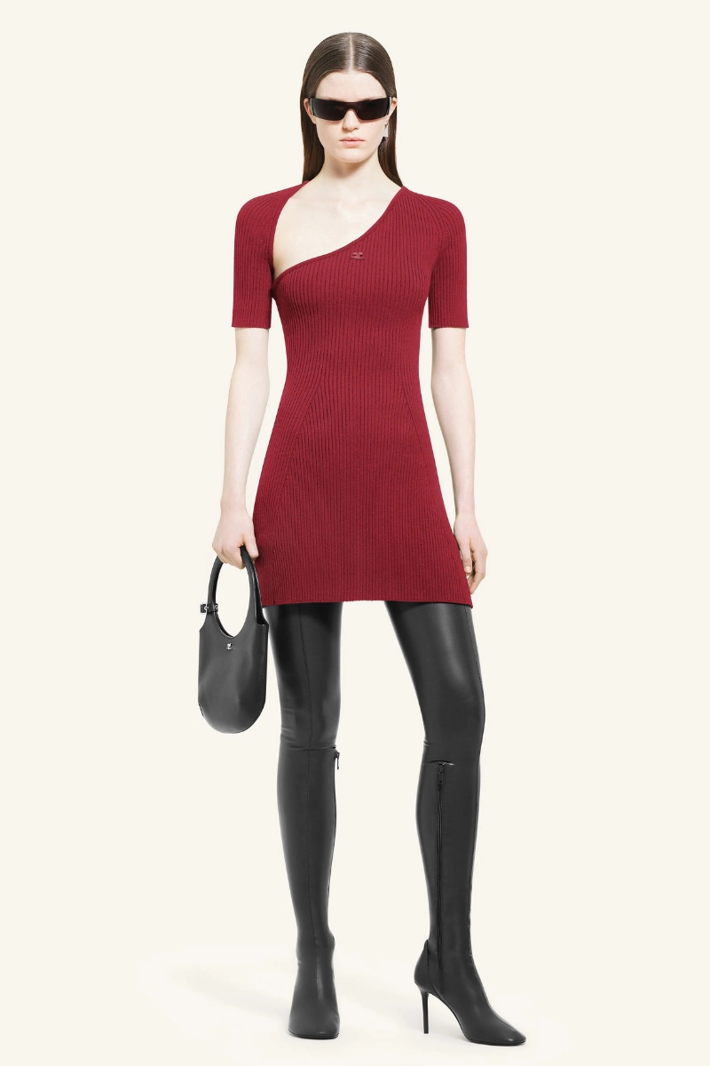 Mini Slash Rib Knit Dress