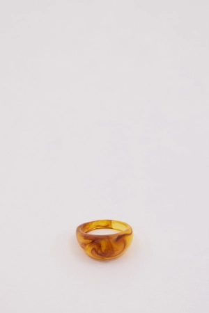 NOAH THE LABEL BROWN CHUNKY RESIN RING