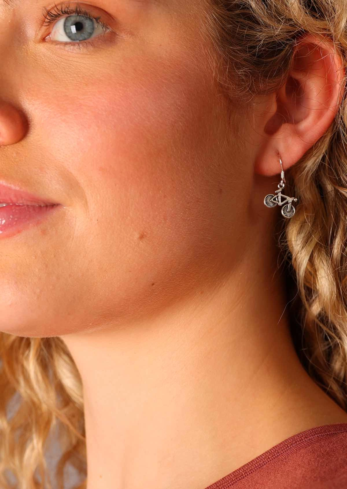 On Your Bike Silver Earrings