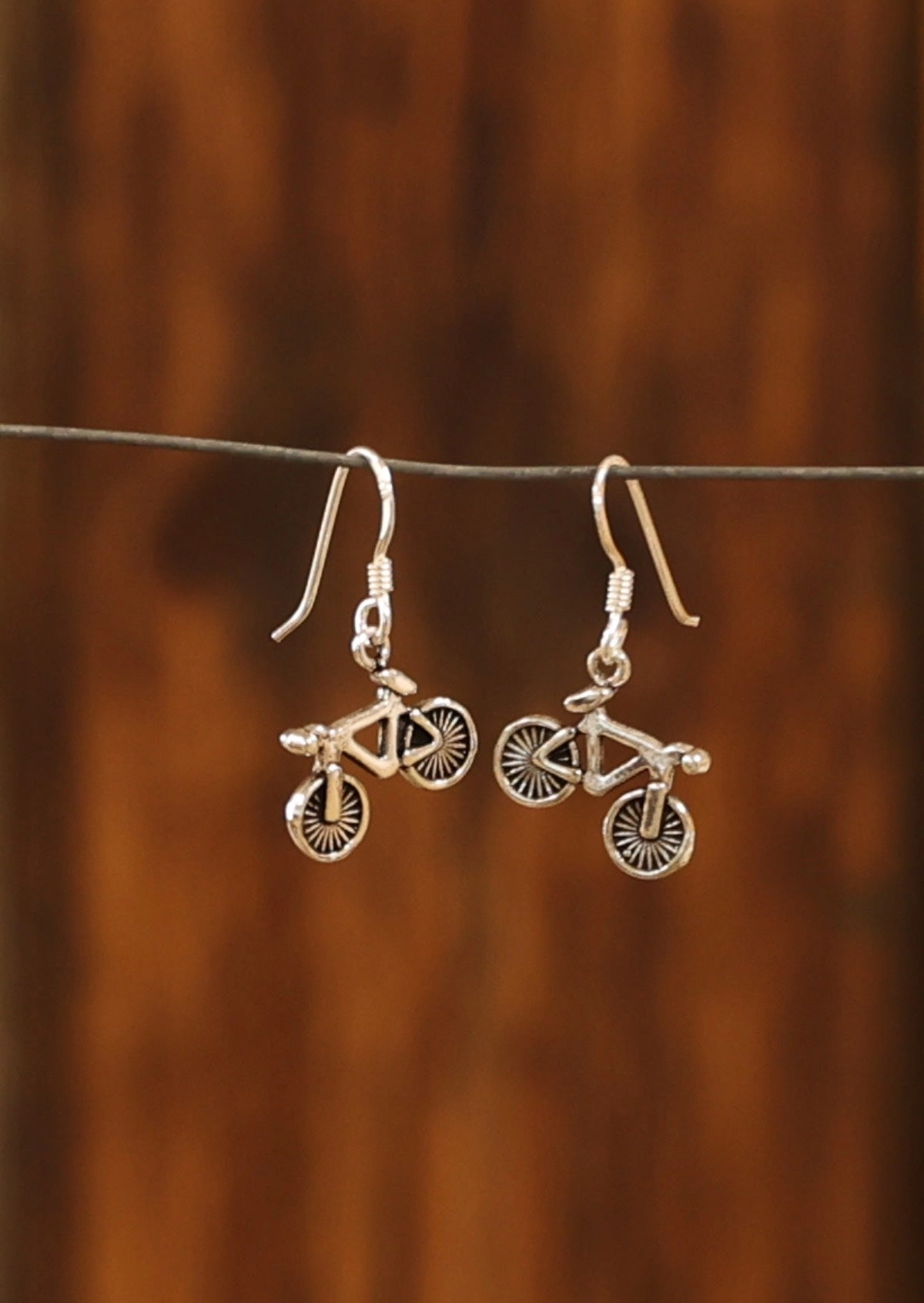 On Your Bike Silver Earrings