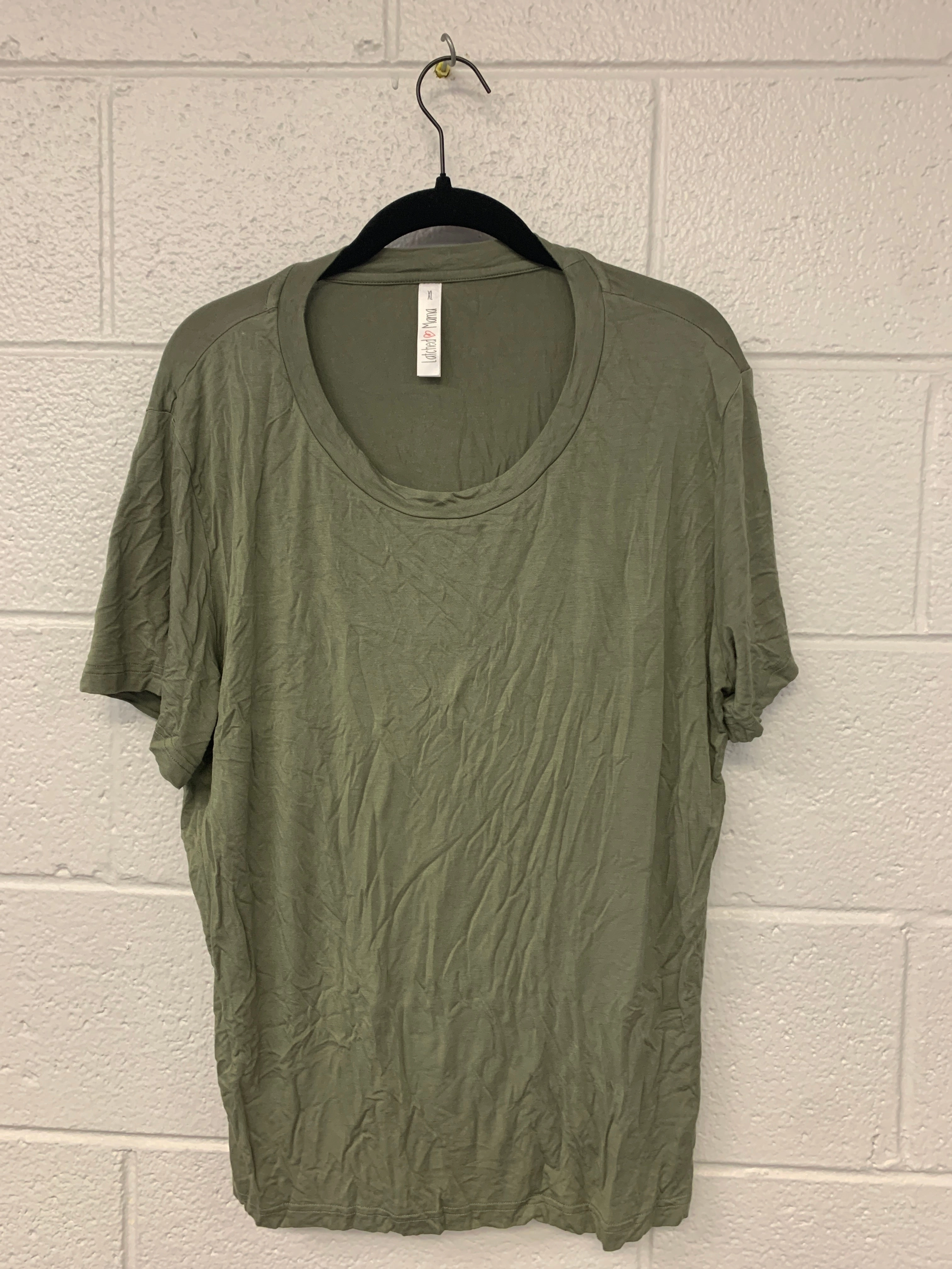 Outlet 7216 - Latched Mama Classic Crewneck Nursing Tee - Moss - Extra Large
