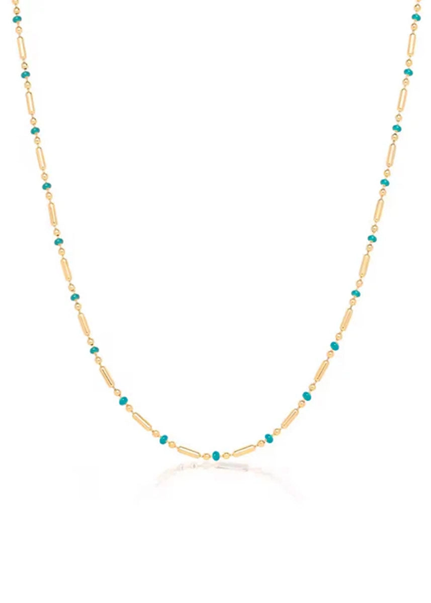 Paula Ball Chain Necklace - Turquoise
