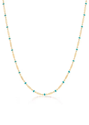 Paula Ball Chain Necklace - Turquoise