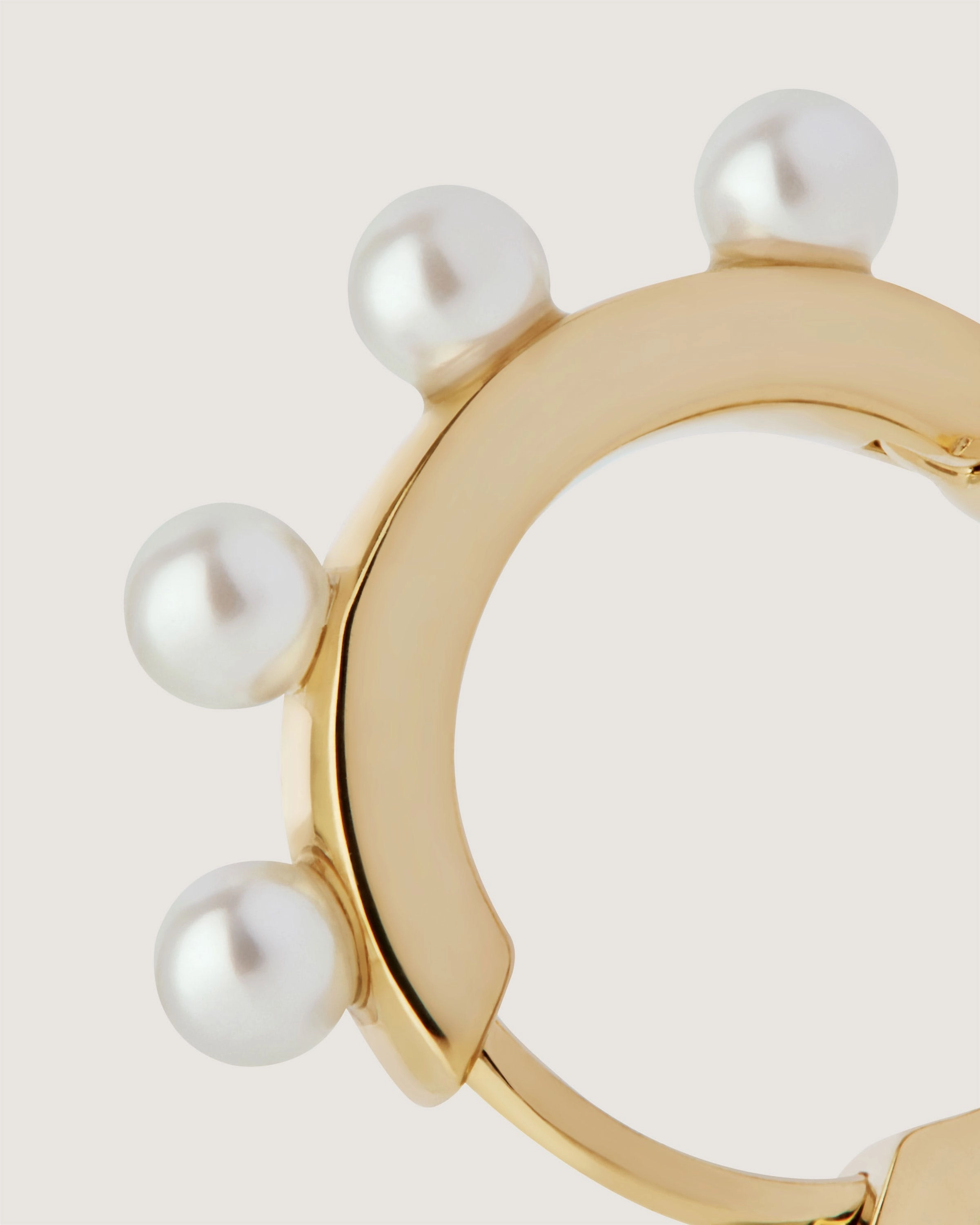 Pearl Huggies - 22 Carat Gold Gilded