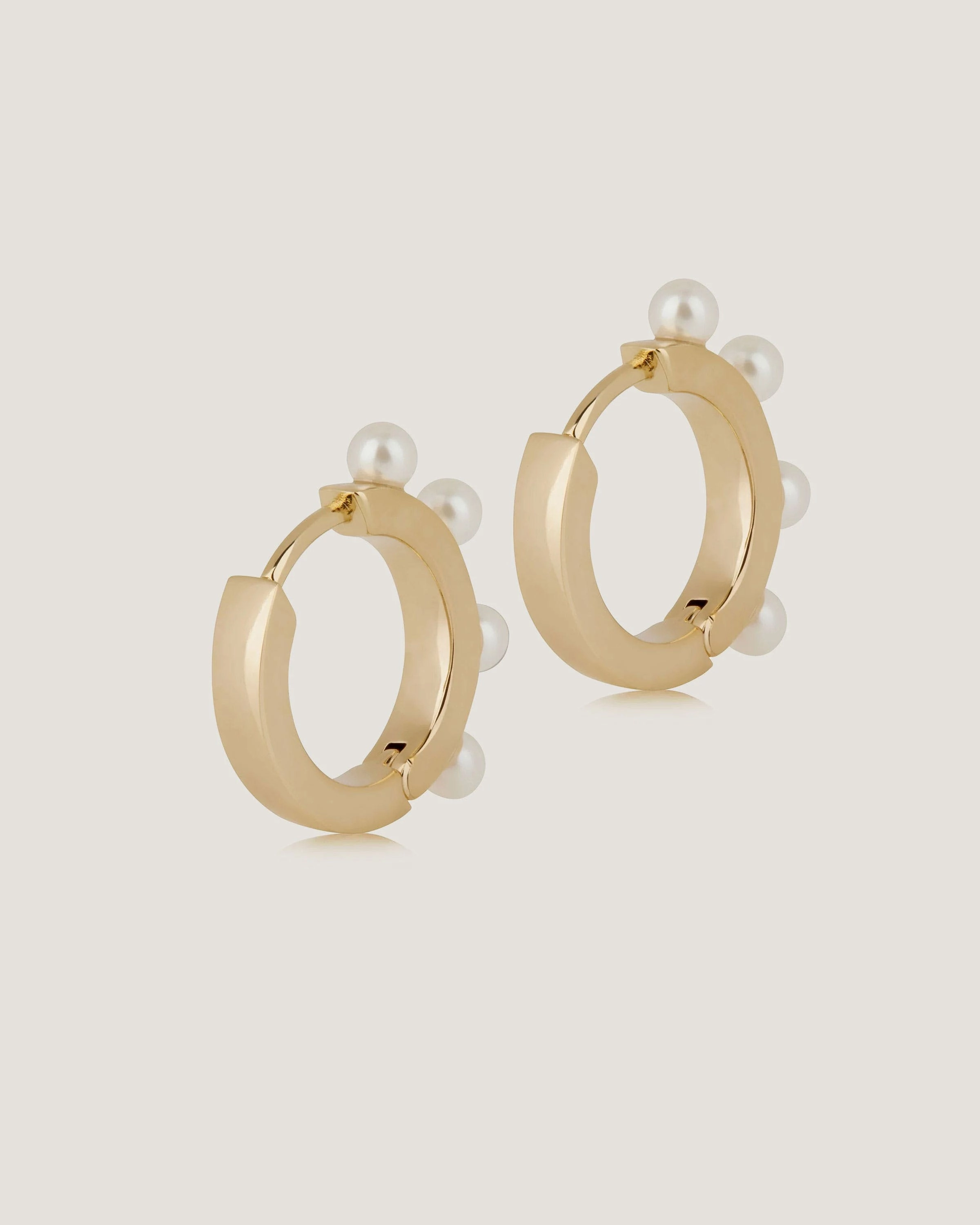 Pearl Huggies - 22 Carat Gold Gilded