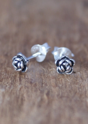 Perfect Peony Silver Studs