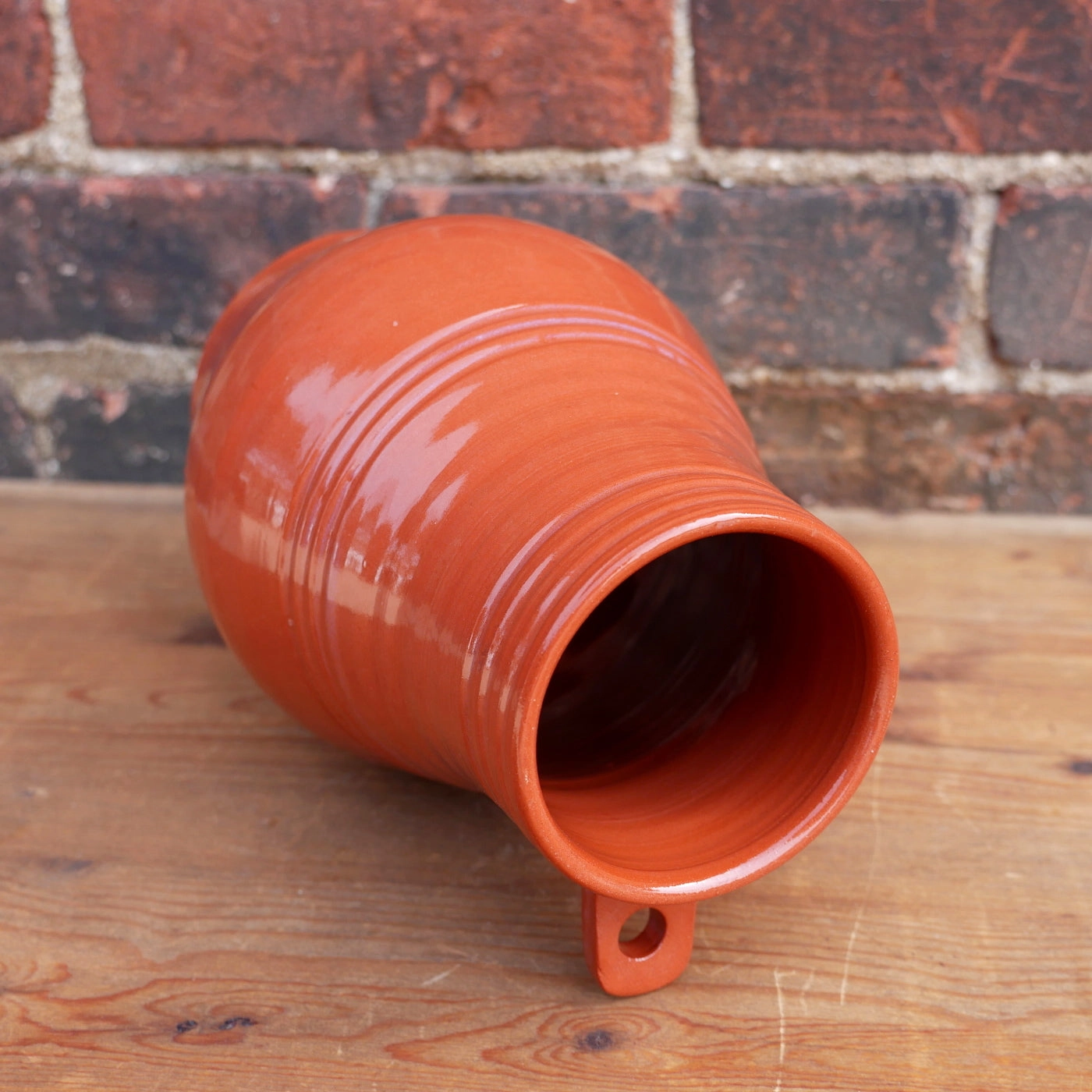 Redware Bird Bottle