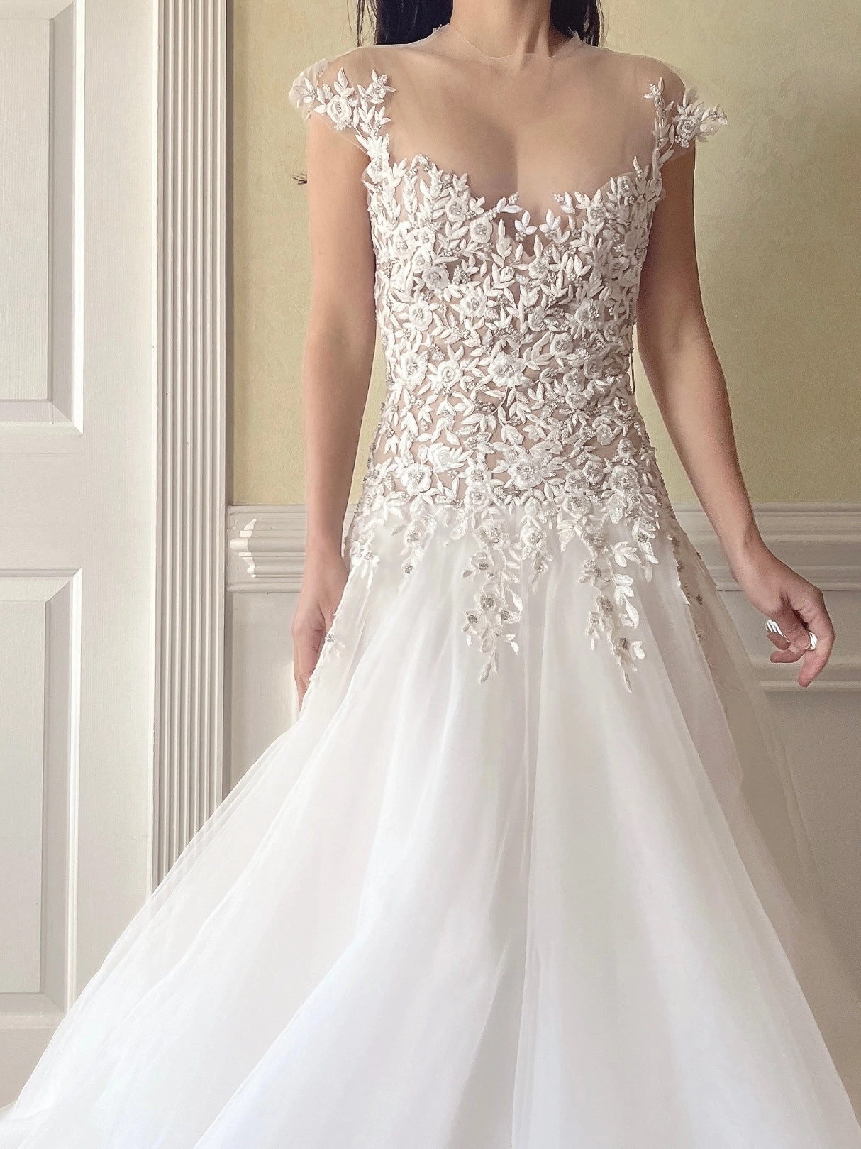Reem Acra Illusion Tulle Gown - M/6/8