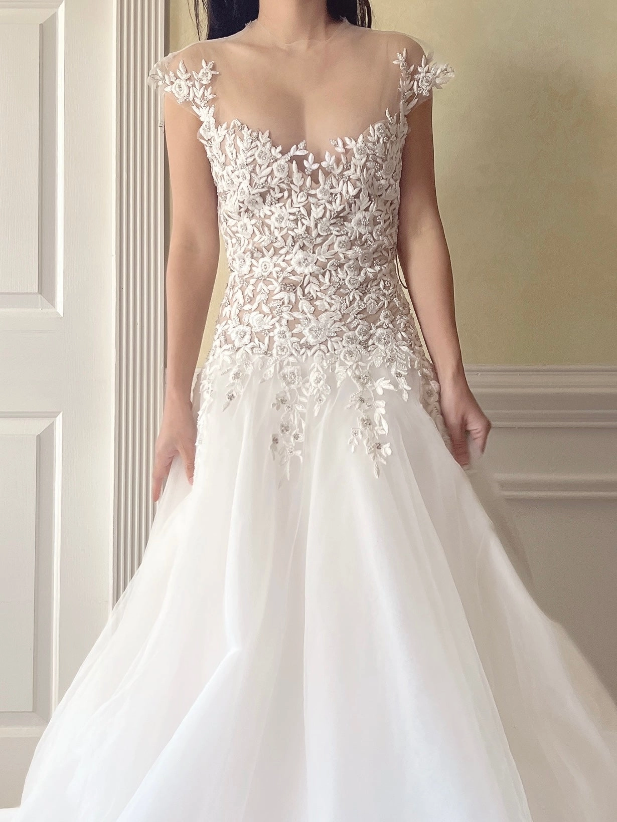 Reem Acra Illusion Tulle Gown - M/6/8