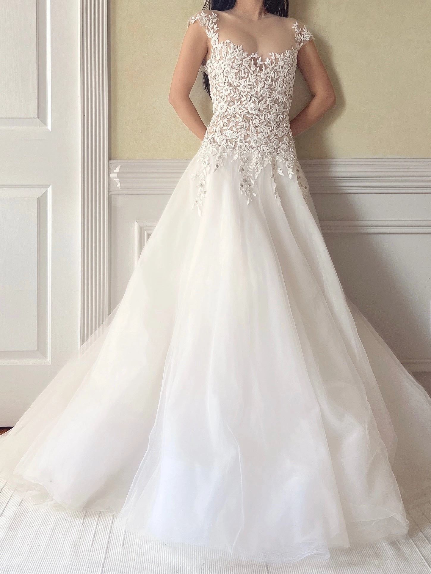Reem Acra Illusion Tulle Gown - M/6/8