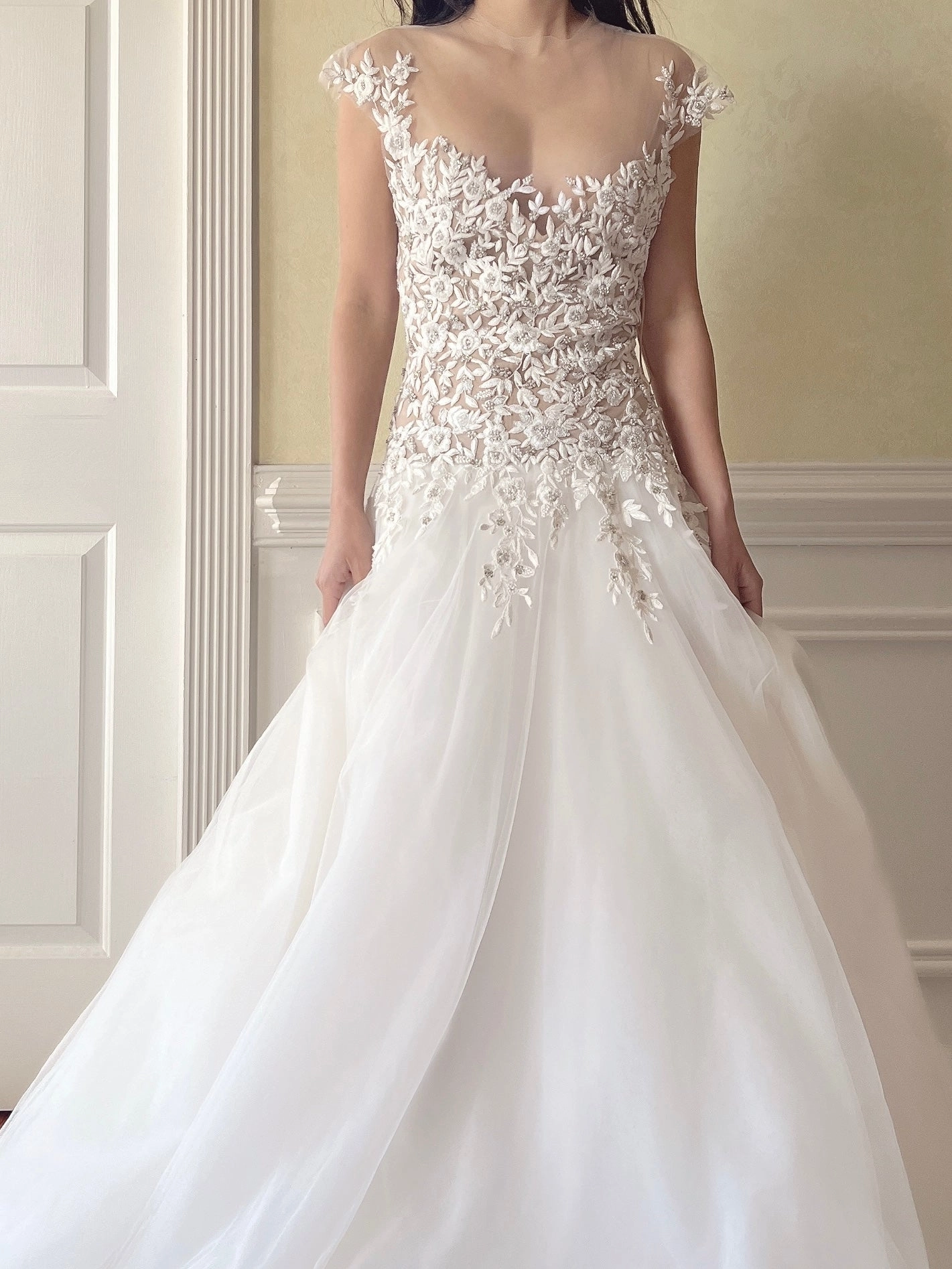 Reem Acra Illusion Tulle Gown - M/6/8