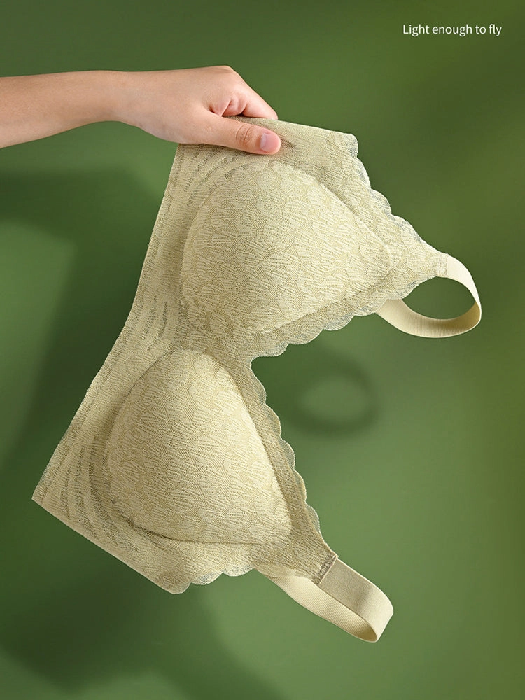 Seamless Lace Wireless Comfort Bra with Adjustable Straps