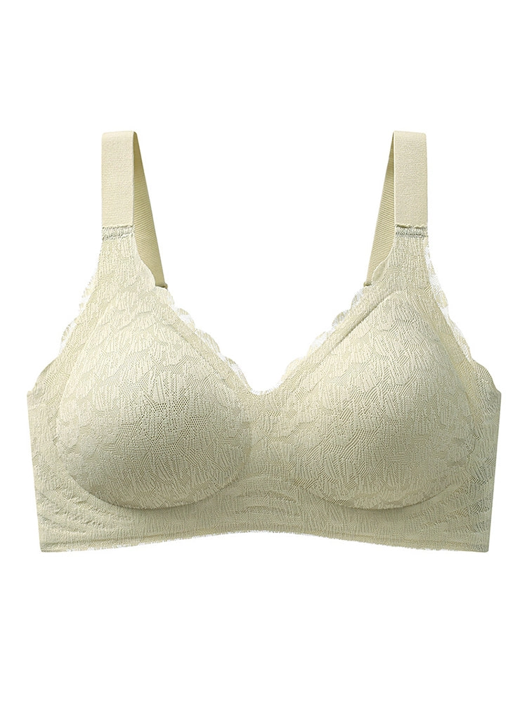 Seamless Lace Wireless Comfort Bra with Adjustable Straps