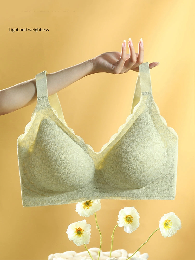Seamless Lace Wireless Comfort Bra with Adjustable Straps