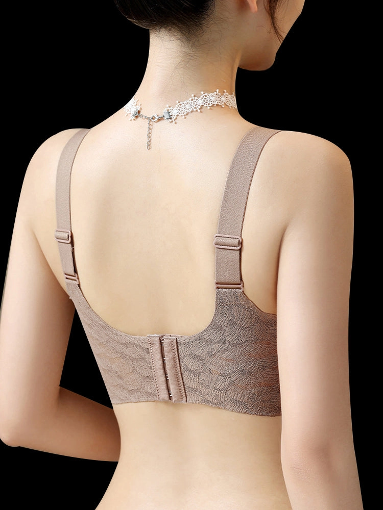 Seamless Lace Wireless Comfort Bra with Adjustable Straps