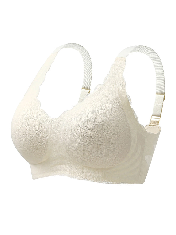 Seamless Lace Wireless Comfort Bra with Adjustable Straps