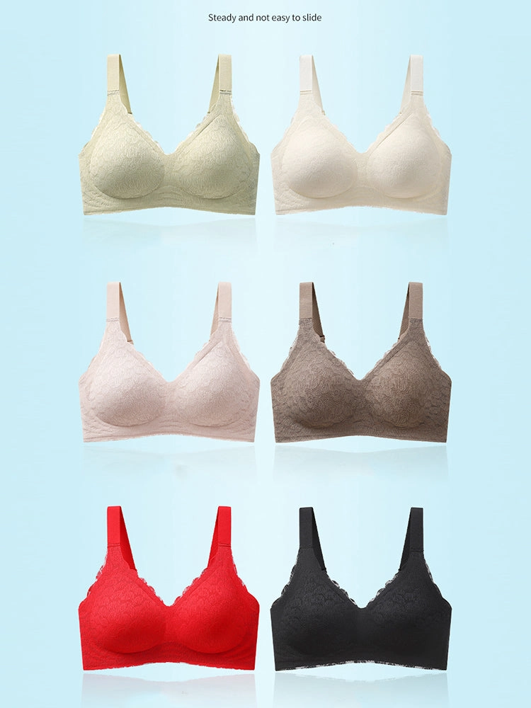 Seamless Lace Wireless Comfort Bra with Adjustable Straps