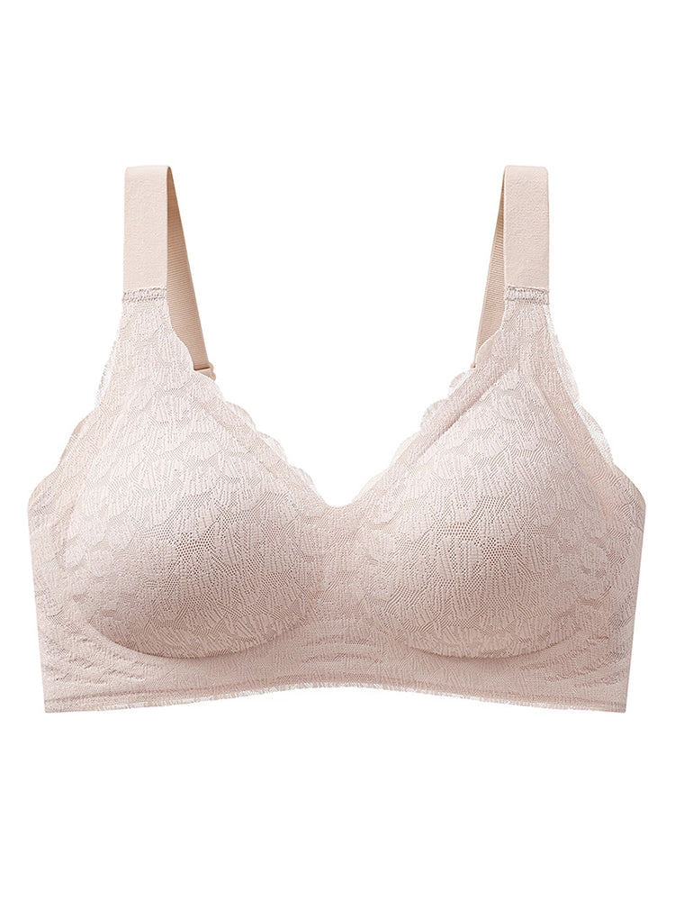 Seamless Lace Wireless Comfort Bra with Adjustable Straps