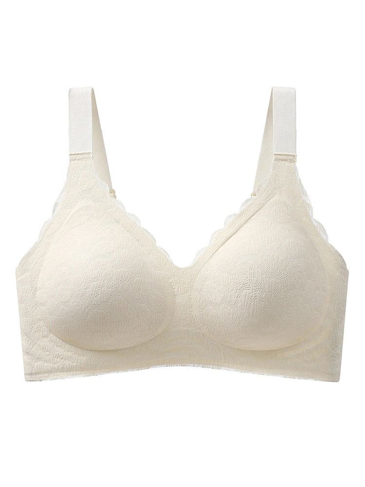 Seamless Lace Wireless Comfort Bra with Adjustable Straps