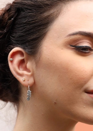 Silver Feather Earrings