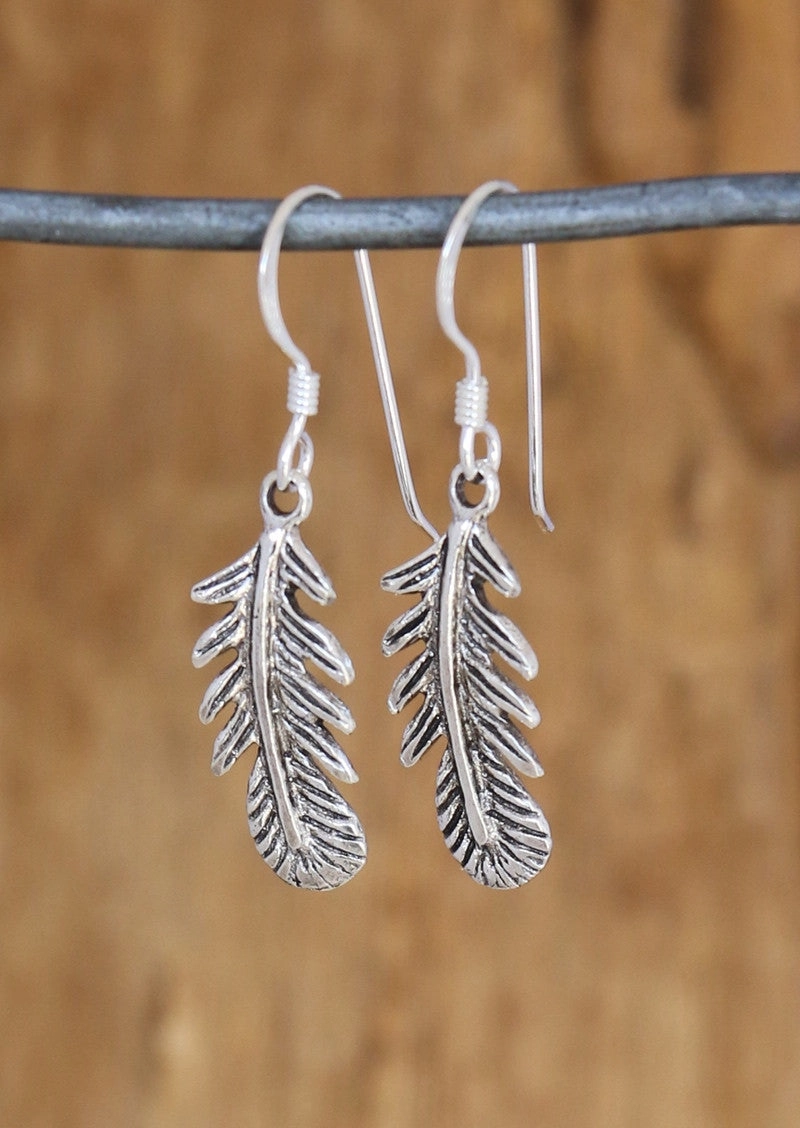 Silver Feather Earrings