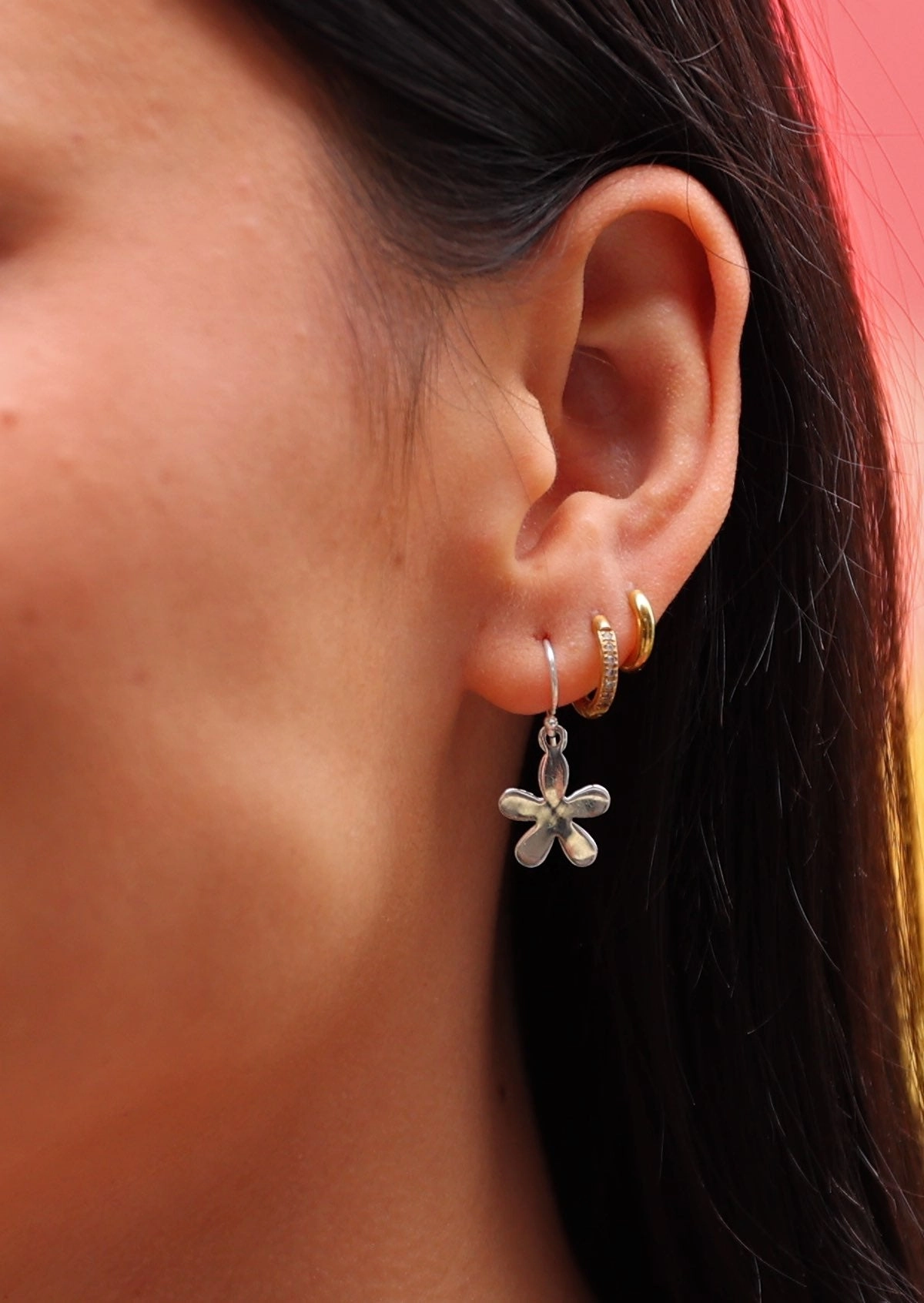 Silver Flower Power Earrings