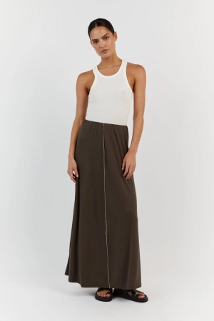 SOHO OLIVE MIDI SKIRT