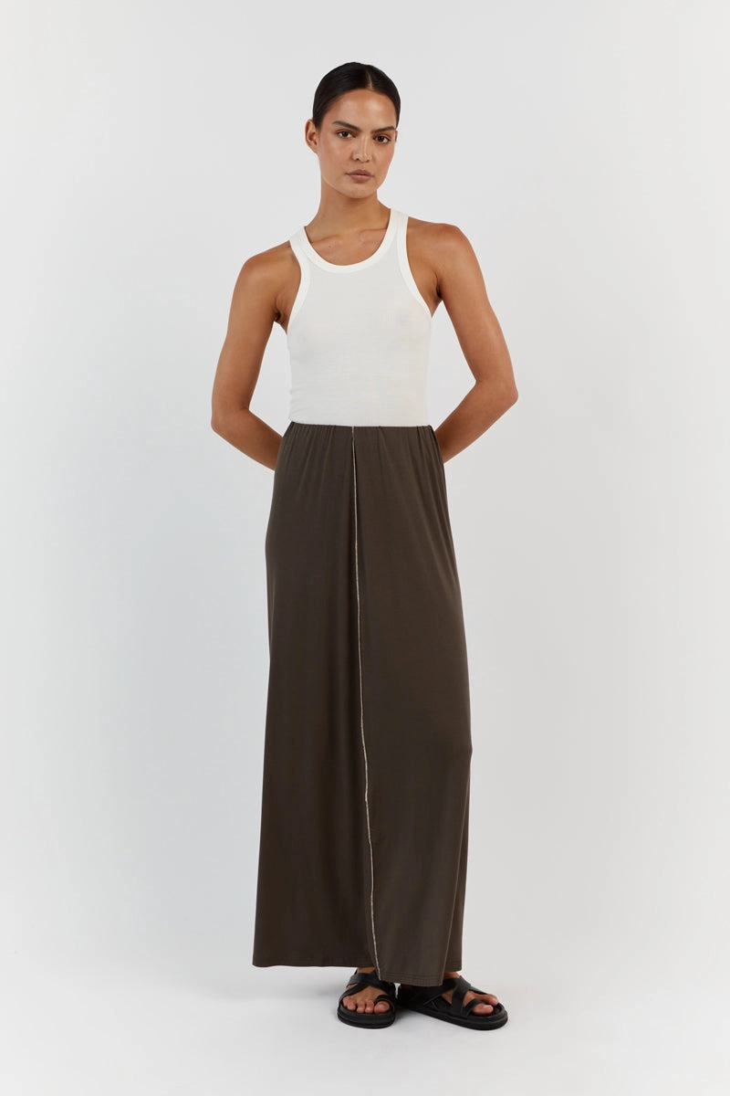 SOHO OLIVE MIDI SKIRT