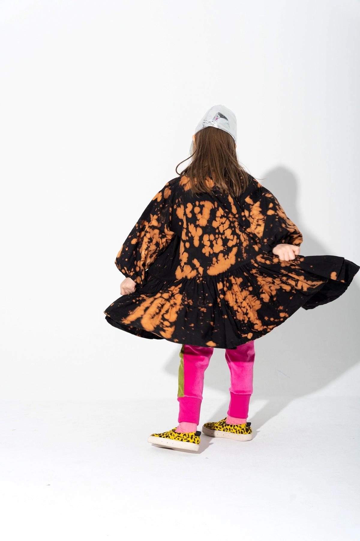 SPLATTERED GATHERED DRESS