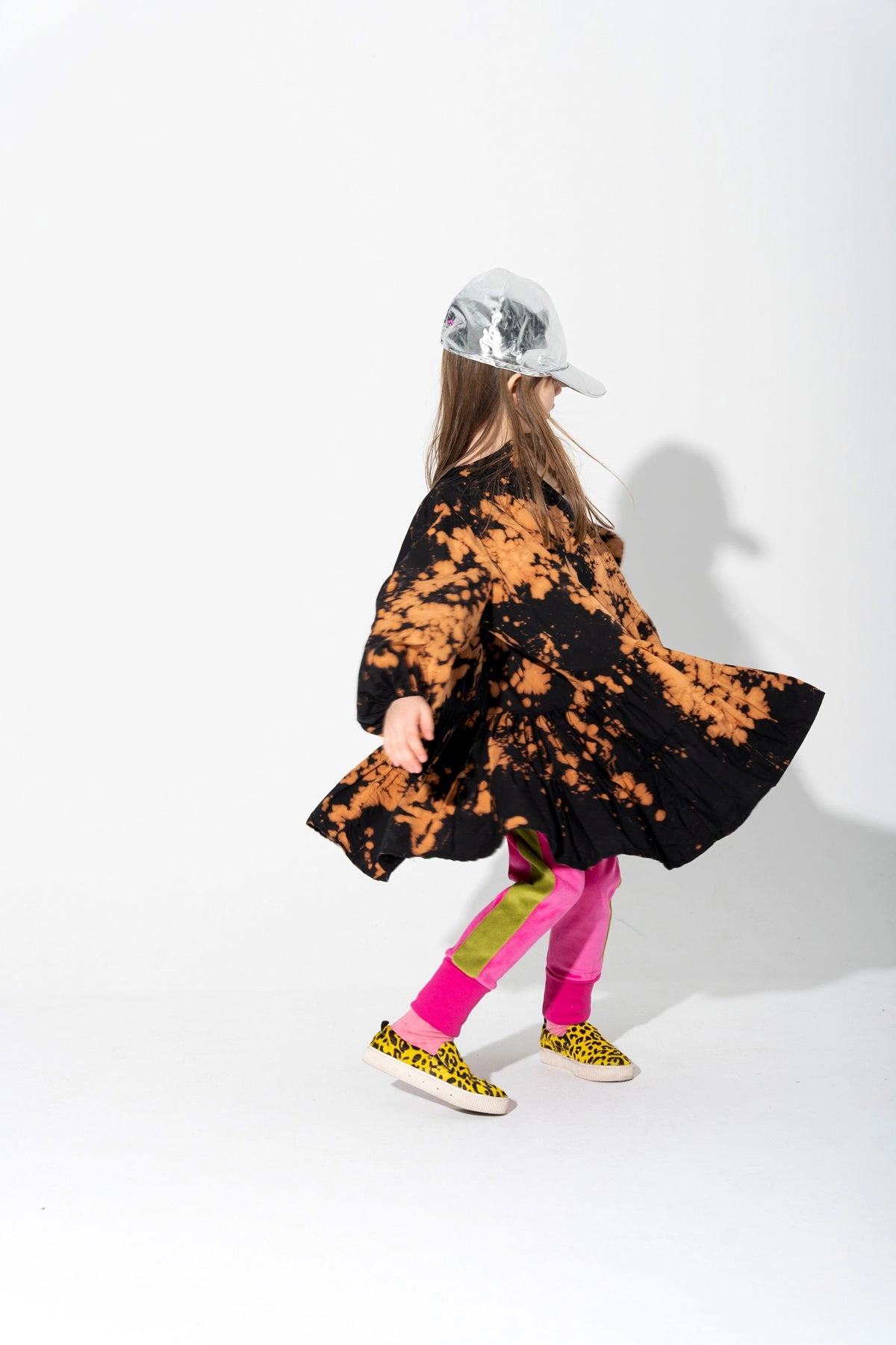 SPLATTERED GATHERED DRESS