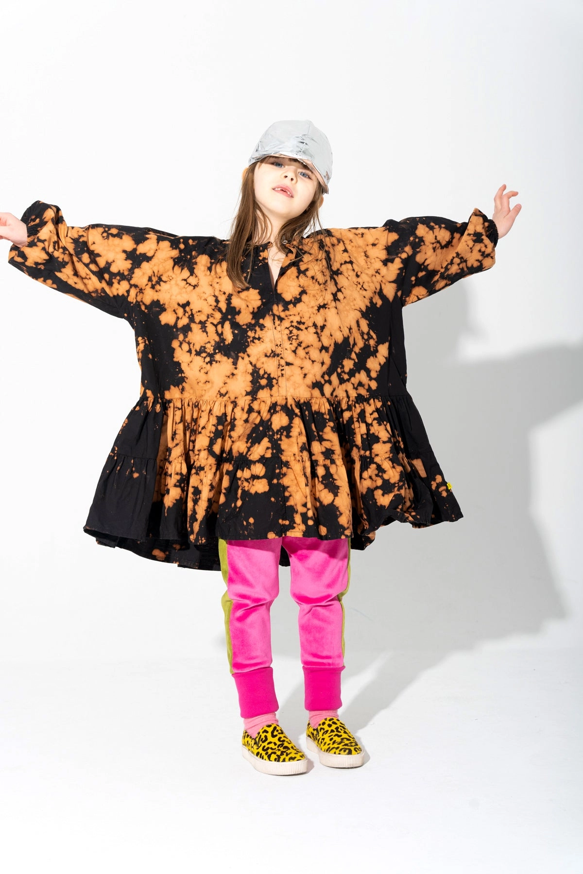 SPLATTERED GATHERED DRESS